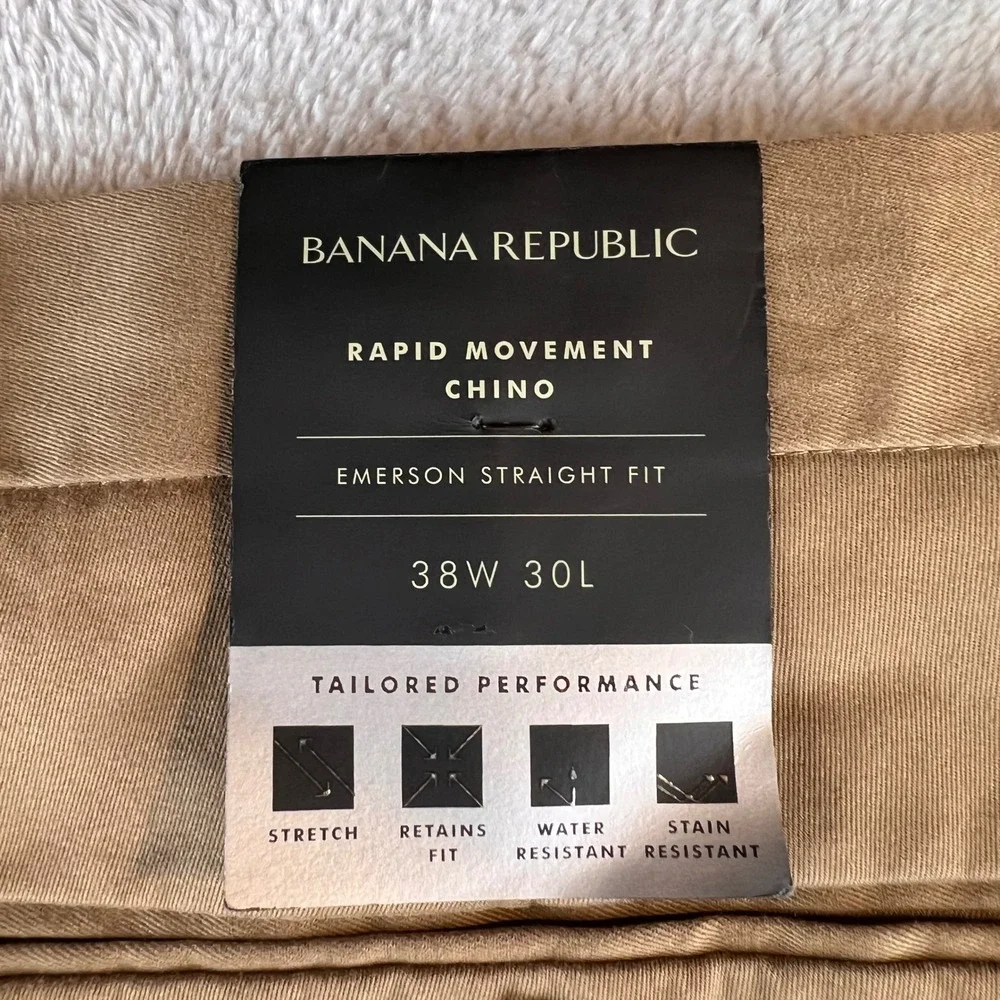 Banana Republic Emerson Straight Fit Chinos Mens 38x30 Airforce Khaki 795220-00